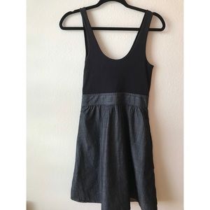 Theory denim and knit skater dress